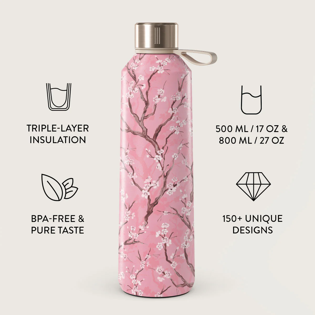BURGA 500ml kulacs - sakura