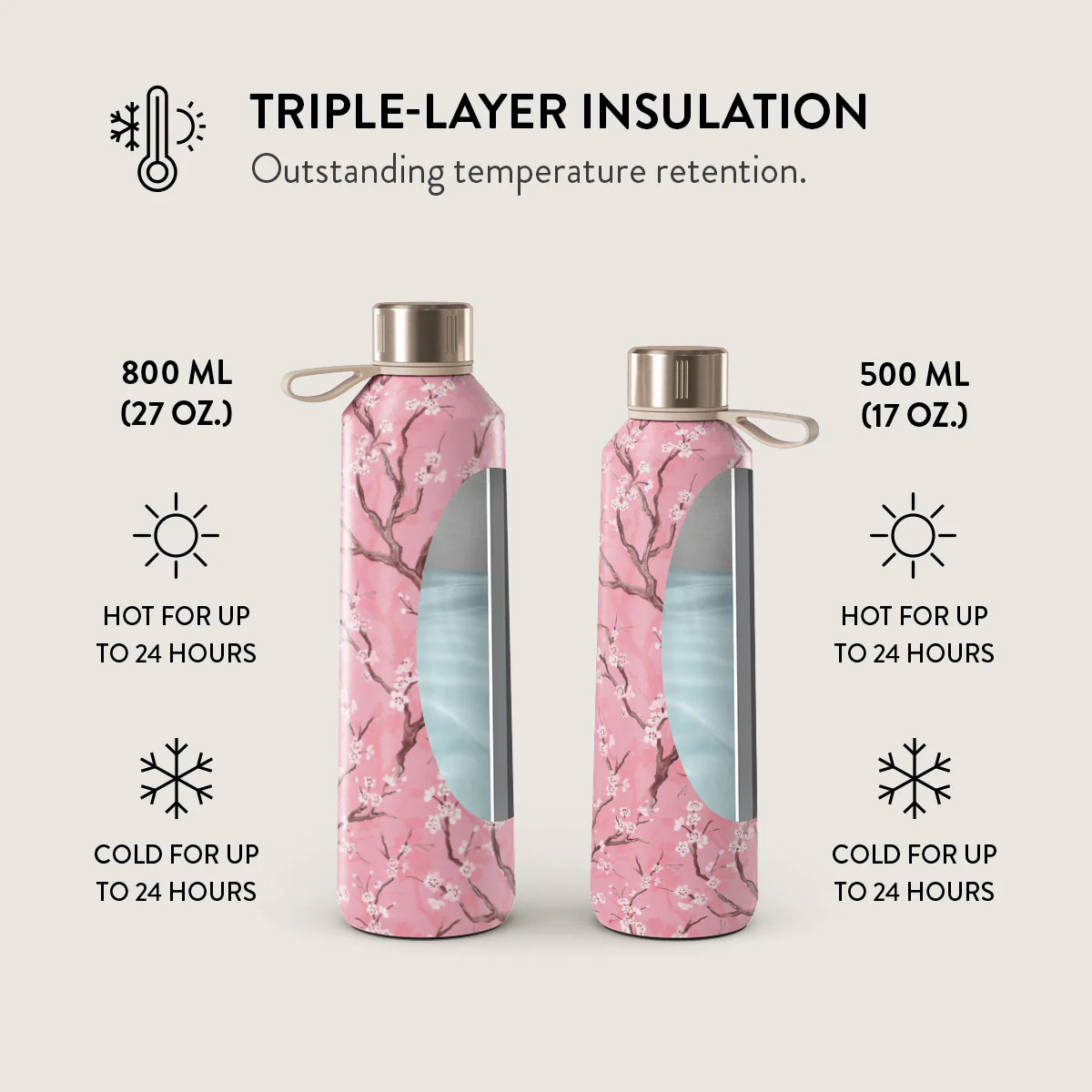 BURGA 500ml kulacs - sakura