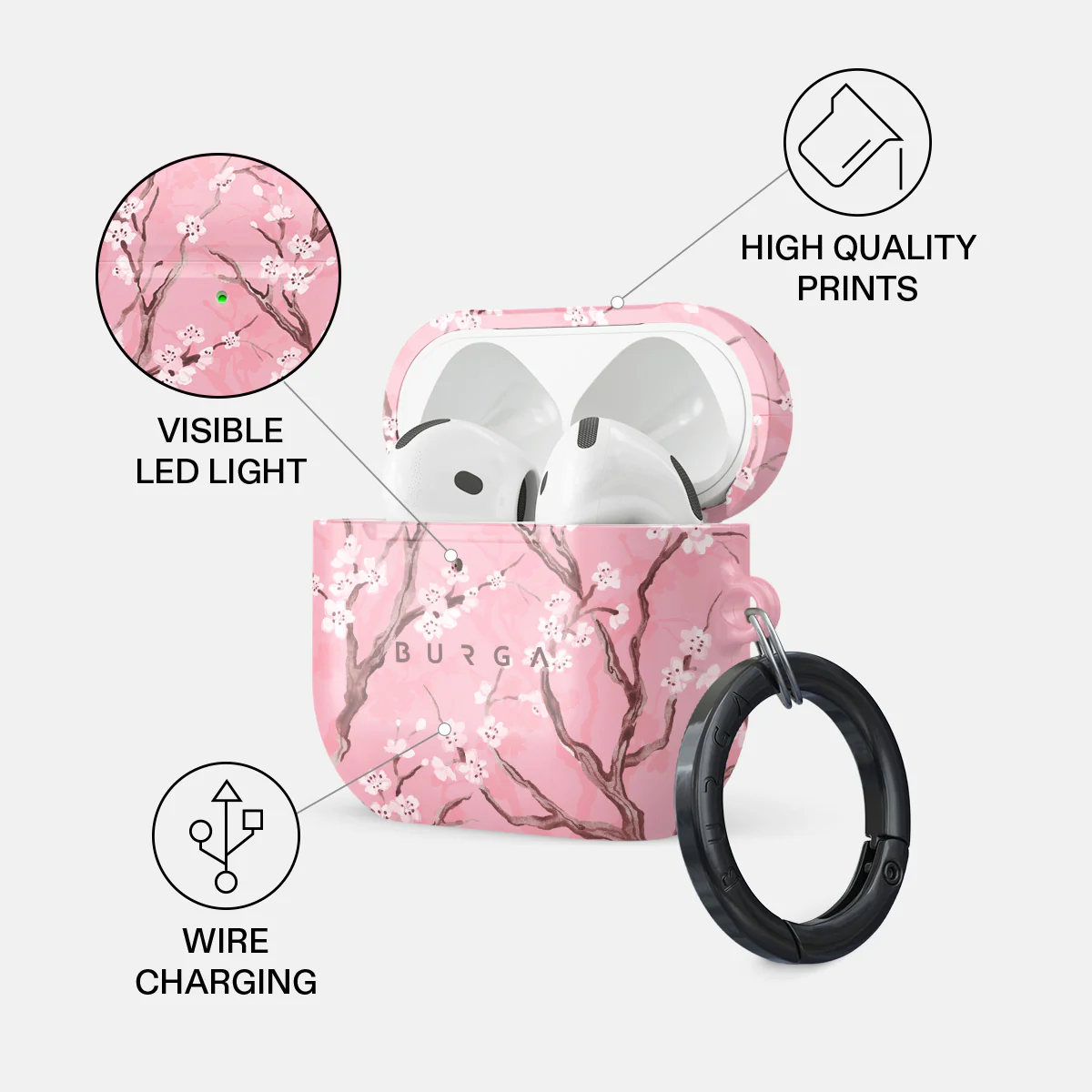 BURGA AirPods 4 tok - Sakura