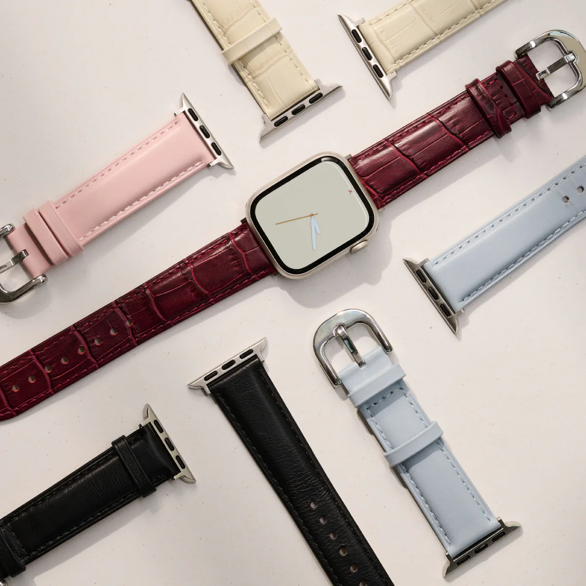 BURGA Apple Watch 38/40/42mm bőrszíj - burgundi