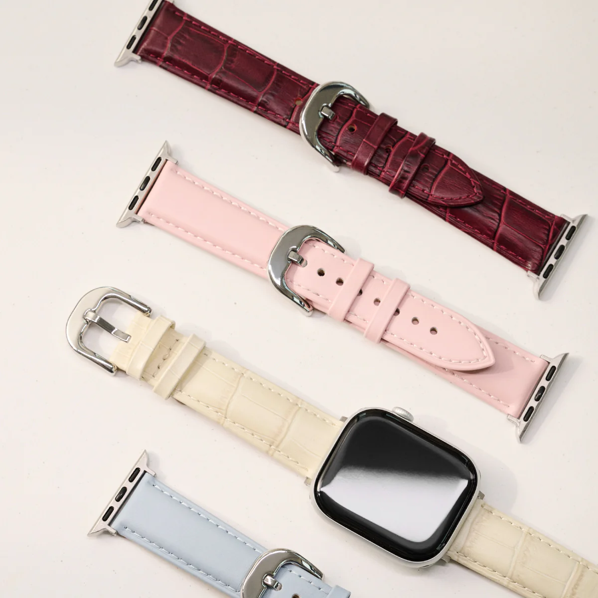 BURGA Apple Watch 38/40/42mm bőrszíj - burgundi