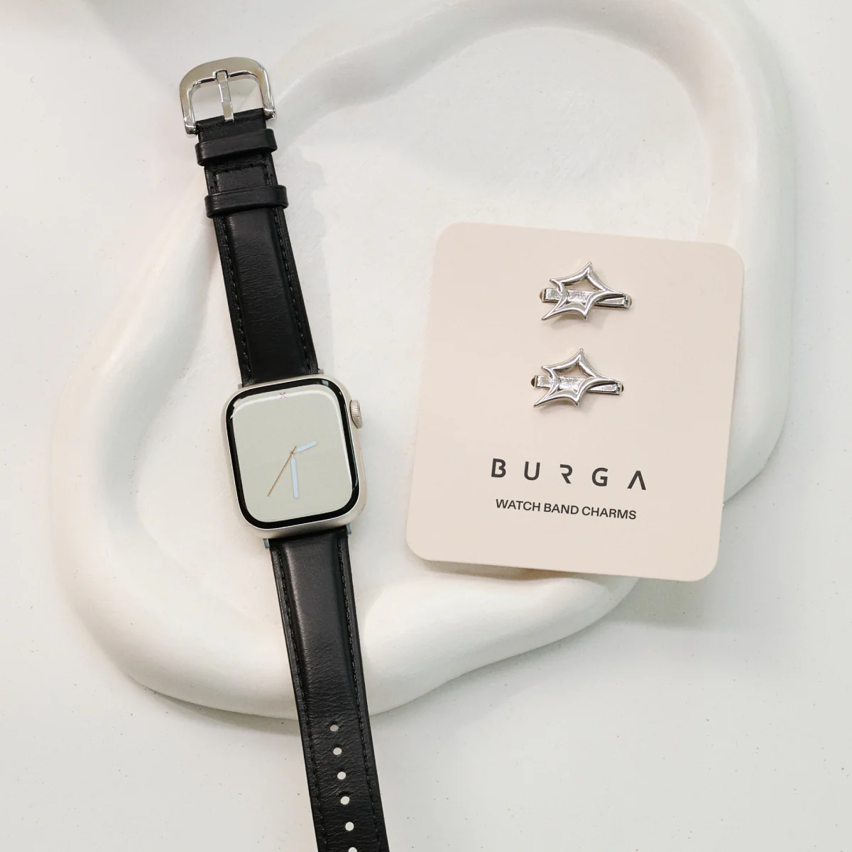 BURGA Apple Watch 38/40/42mm bőrszíj - fekete