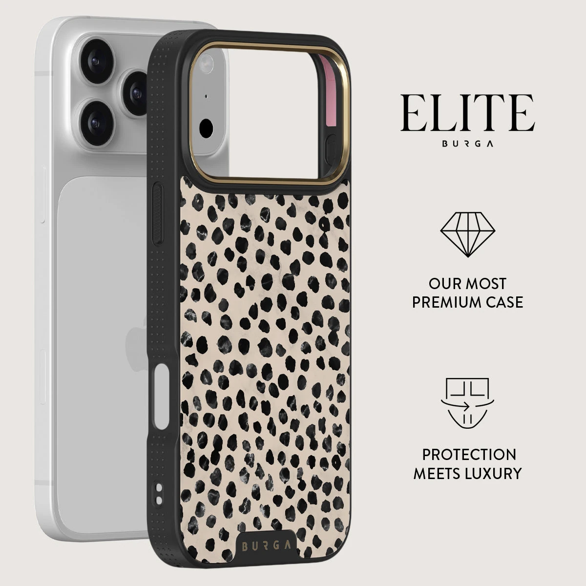 BURGA Elite Gold Ring MagSafe iPhone 18 Pro Max tok - Almond Latte