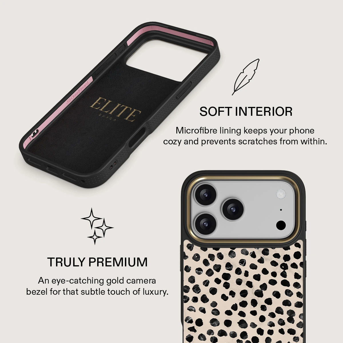 BURGA Elite Gold Ring MagSafe iPhone 18 Pro Max tok - Almond Latte