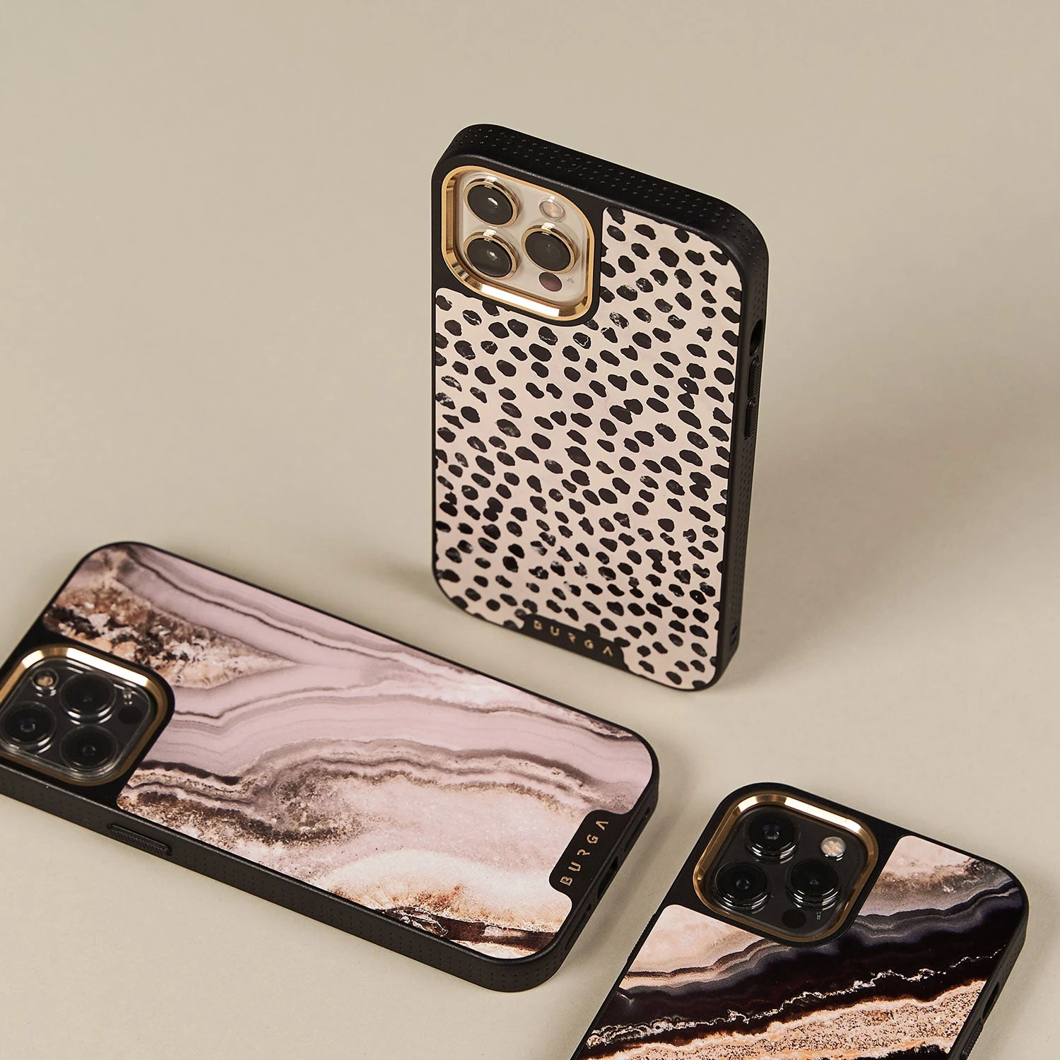 BURGA Elite Gold Ring MagSafe iPhone 18 Pro tok - Almond Latte
