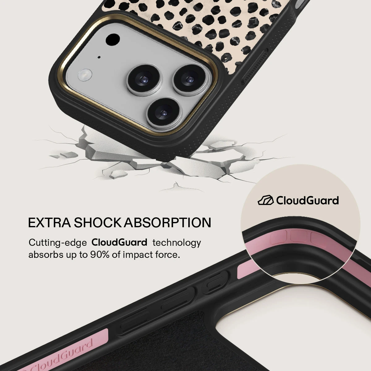 BURGA Elite Gold Ring MagSafe iPhone 18 Pro tok - Almond Latte