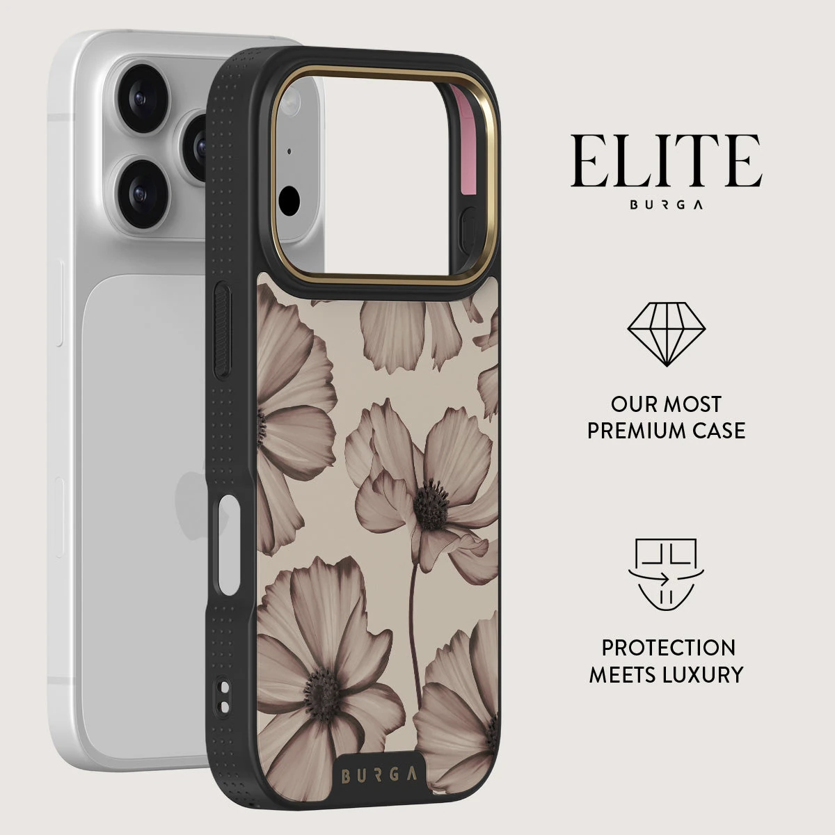 BURGA Elite Gold Ring MagSafe iPhone 18 Pro tok - Barely Yours