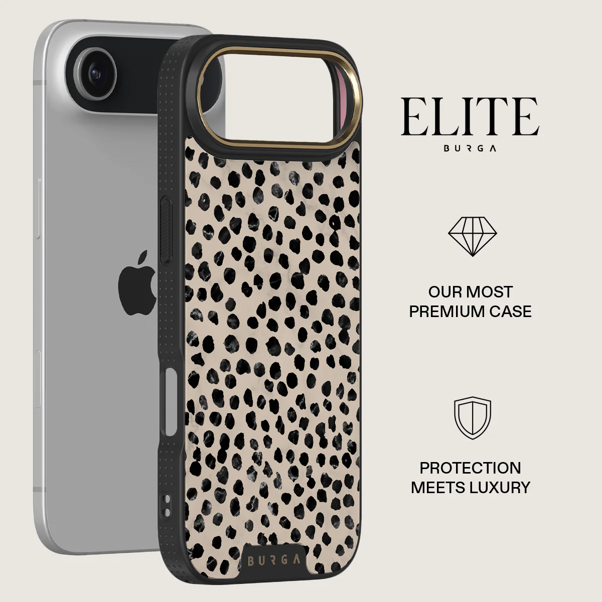 BURGA Elite Gold Ring MagSafe iPhone Air tok - Almond Latte