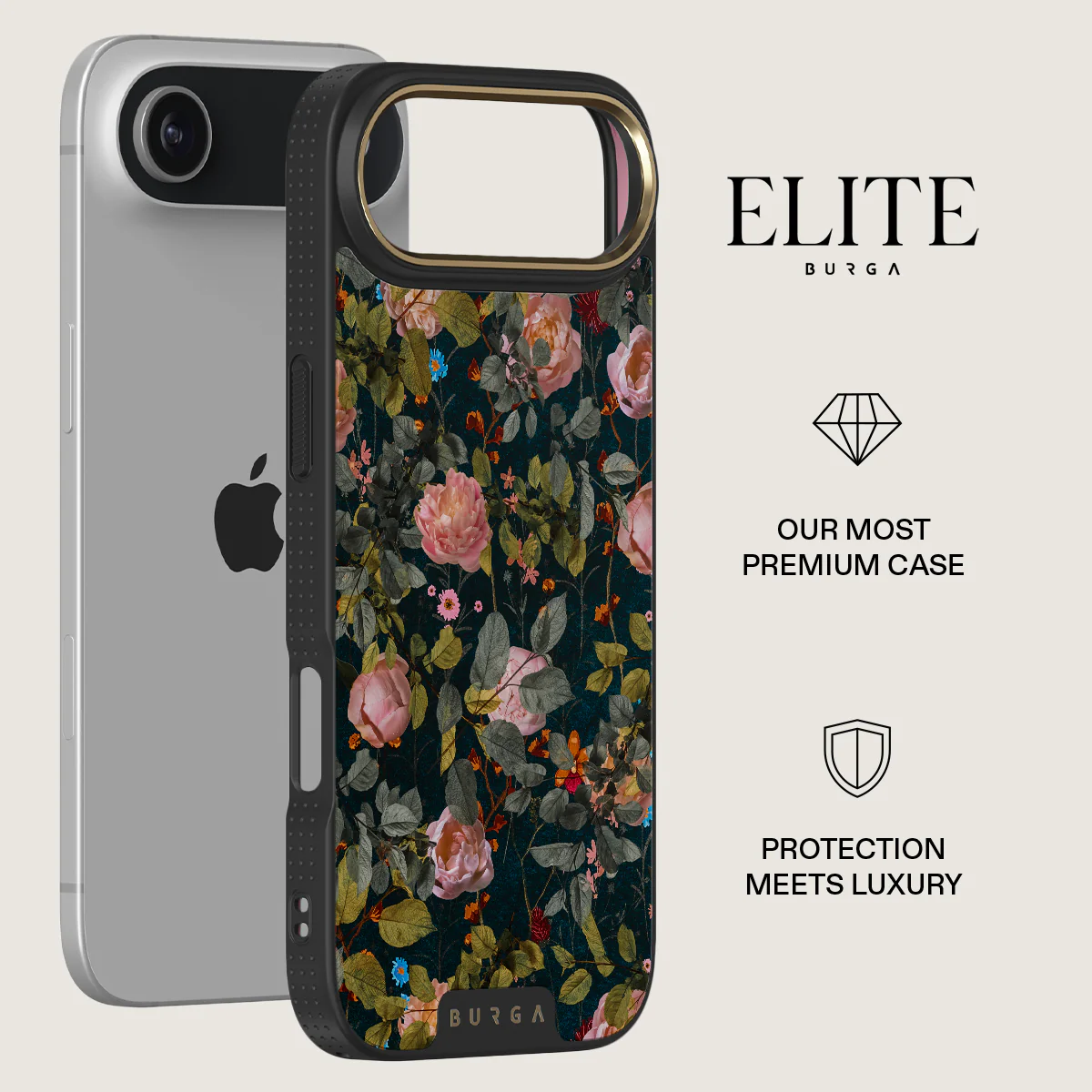 BURGA Elite Gold Ring MagSafe iPhone Air tok - Bloomy Garden