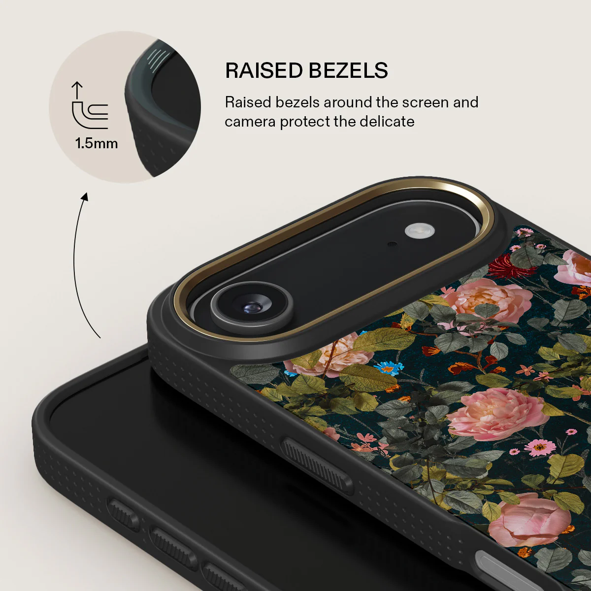 BURGA Elite Gold Ring MagSafe iPhone Air tok - Bloomy Garden