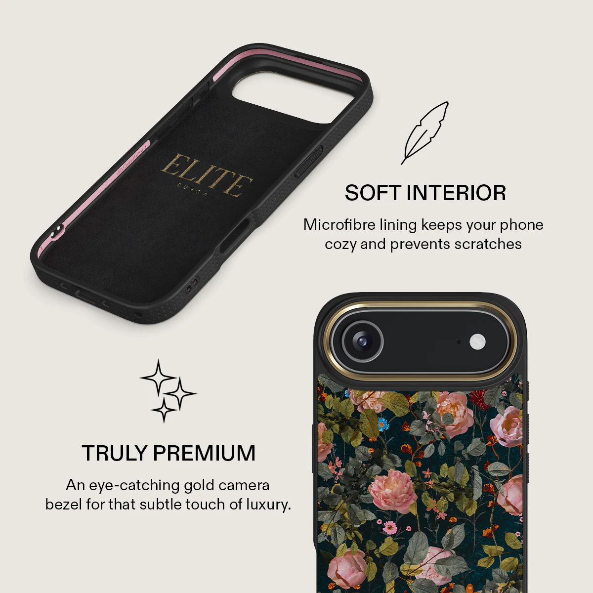 BURGA Elite Gold Ring MagSafe iPhone Air tok - Bloomy Garden