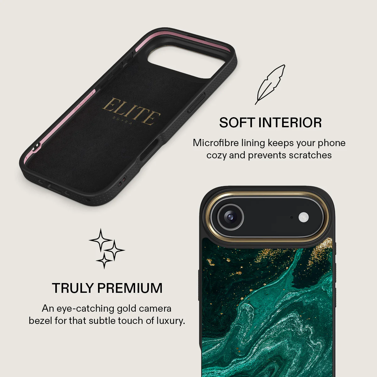 BURGA Elite Gold Ring MagSafe iPhone Air tok - Emerald Pool