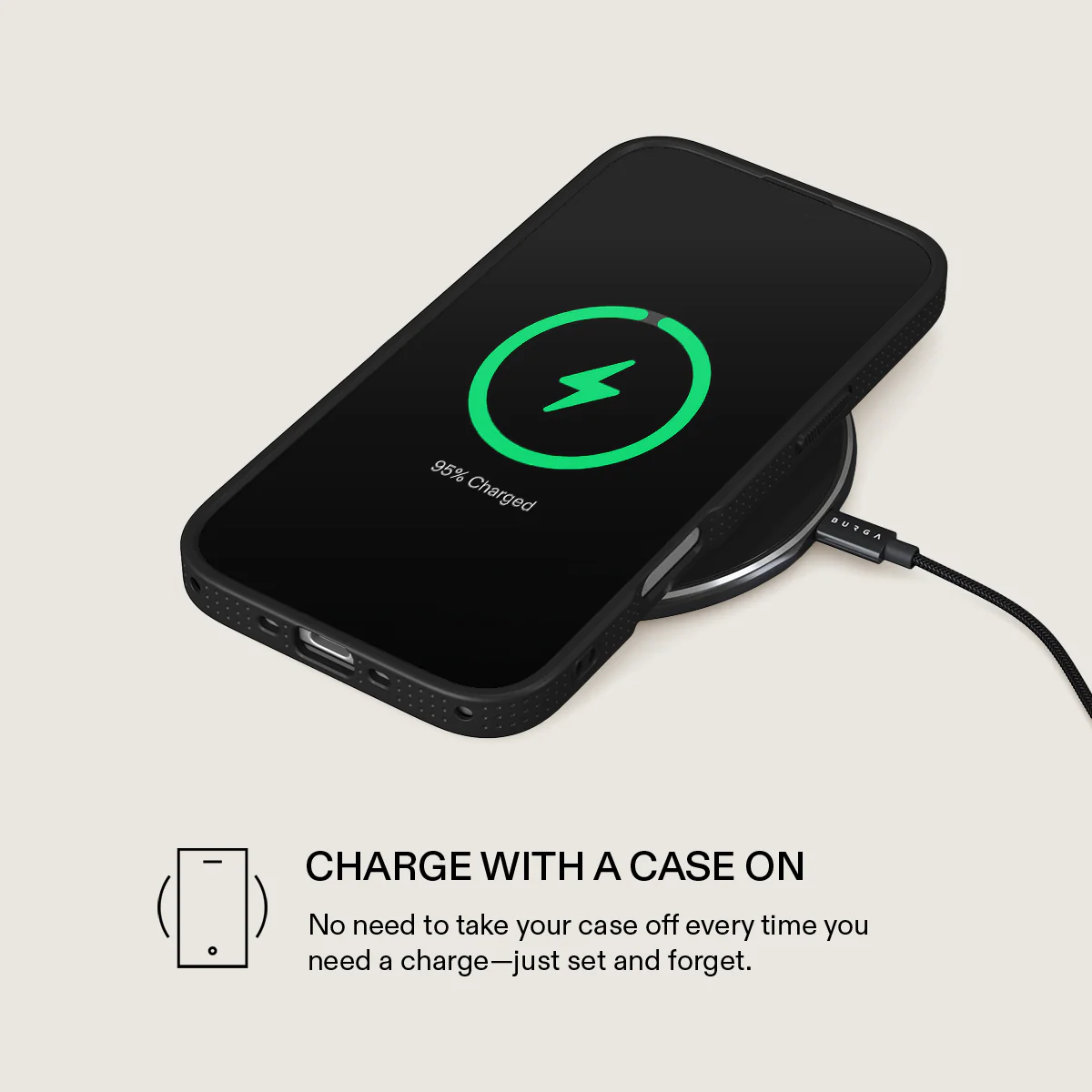 BURGA Elite Gold Ring MagSafe iPhone Air tok - Emerald Pool