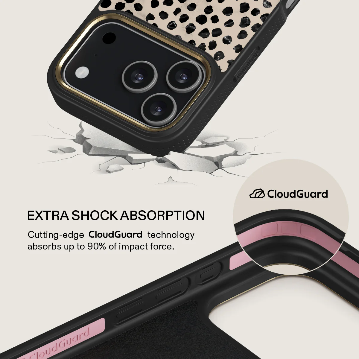 BURGA Elite Gold Ring MagSafe iPhone 17 Pro Max tok - Almond Latte