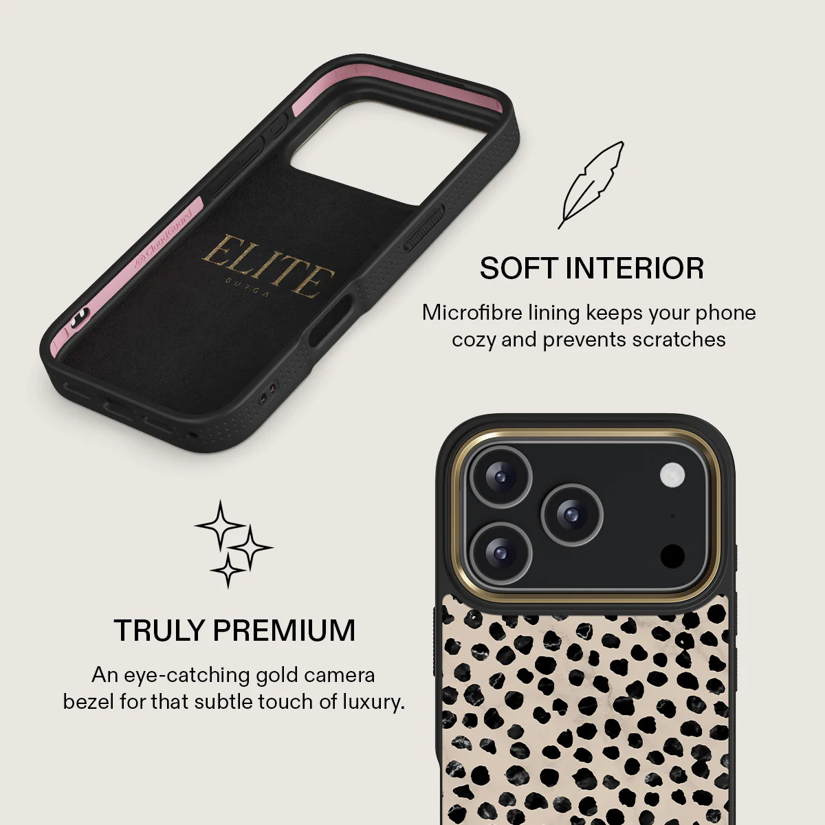 BURGA Elite Gold Ring MagSafe iPhone 17 Pro Max tok - Almond Latte