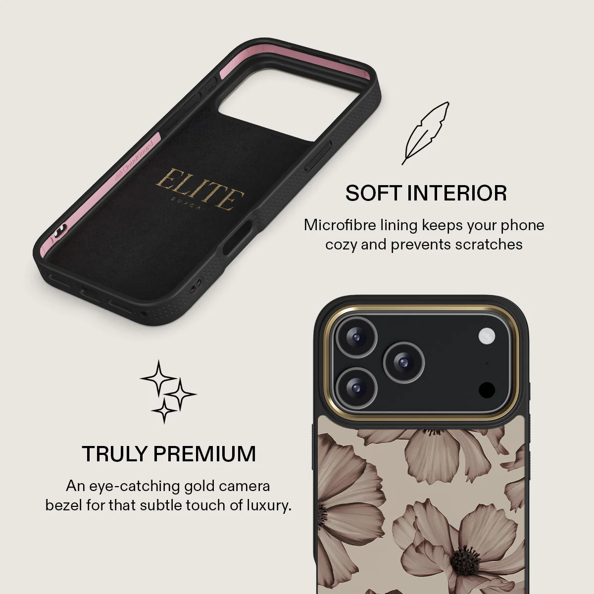 BURGA Elite Gold Ring MagSafe iPhone 17 Pro Max tok - Barely Yours