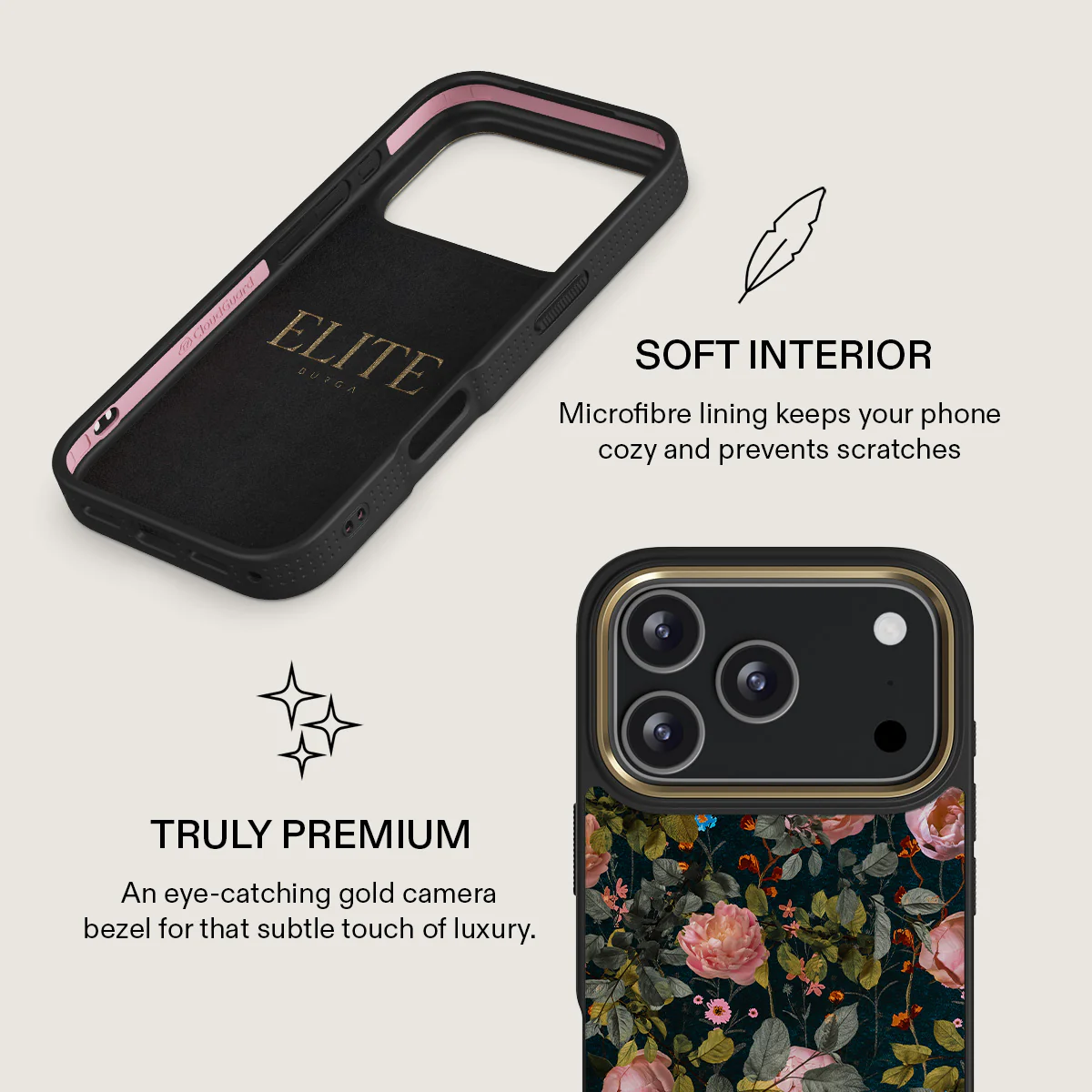 BURGA Elite Gold Ring MagSafe iPhone 17 Pro Max tok - Bloomy Garden