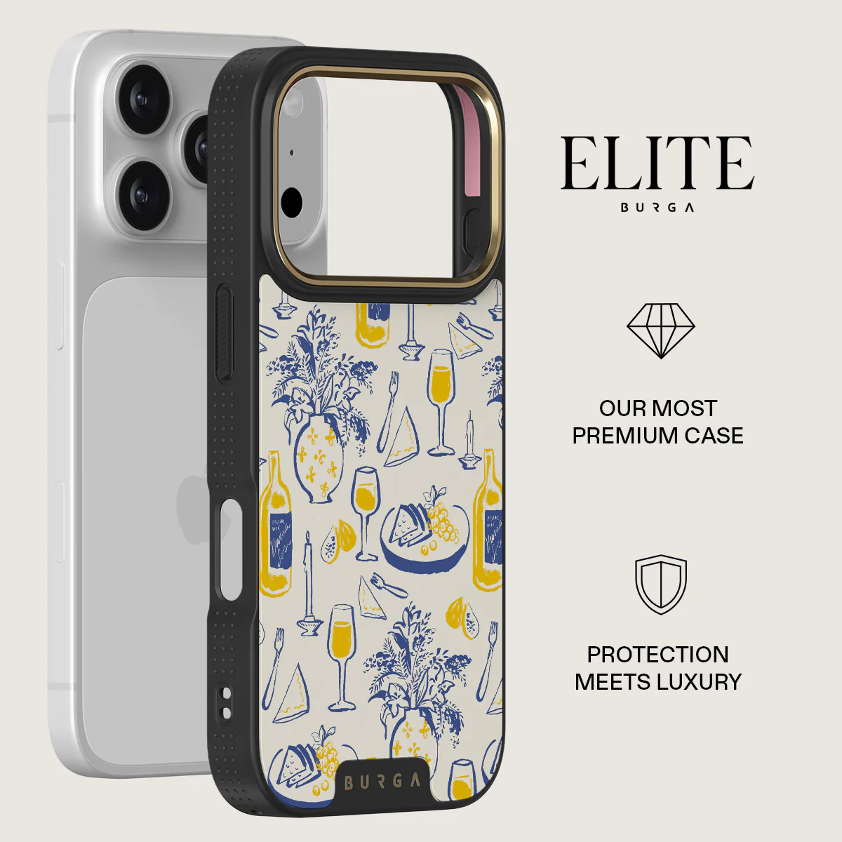 BURGA Elite Gold Ring MagSafe iPhone 17 Pro Max tok - Couvert