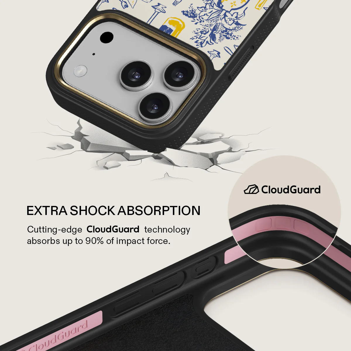 BURGA Elite Gold Ring MagSafe iPhone 17 Pro Max tok - Couvert