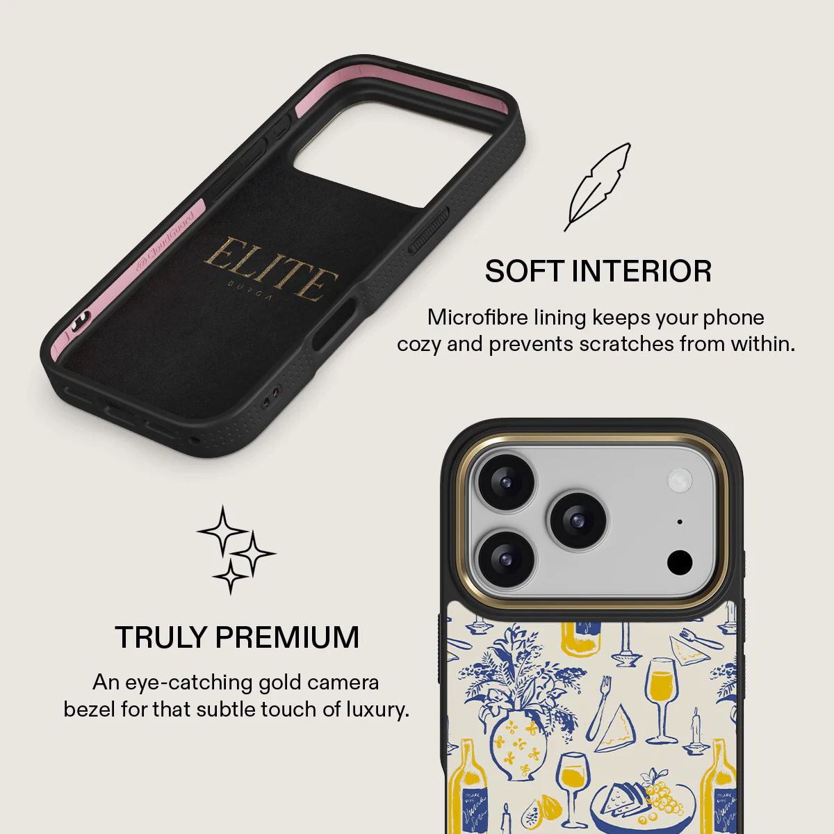 BURGA Elite Gold Ring MagSafe iPhone 17 Pro Max tok - Couvert