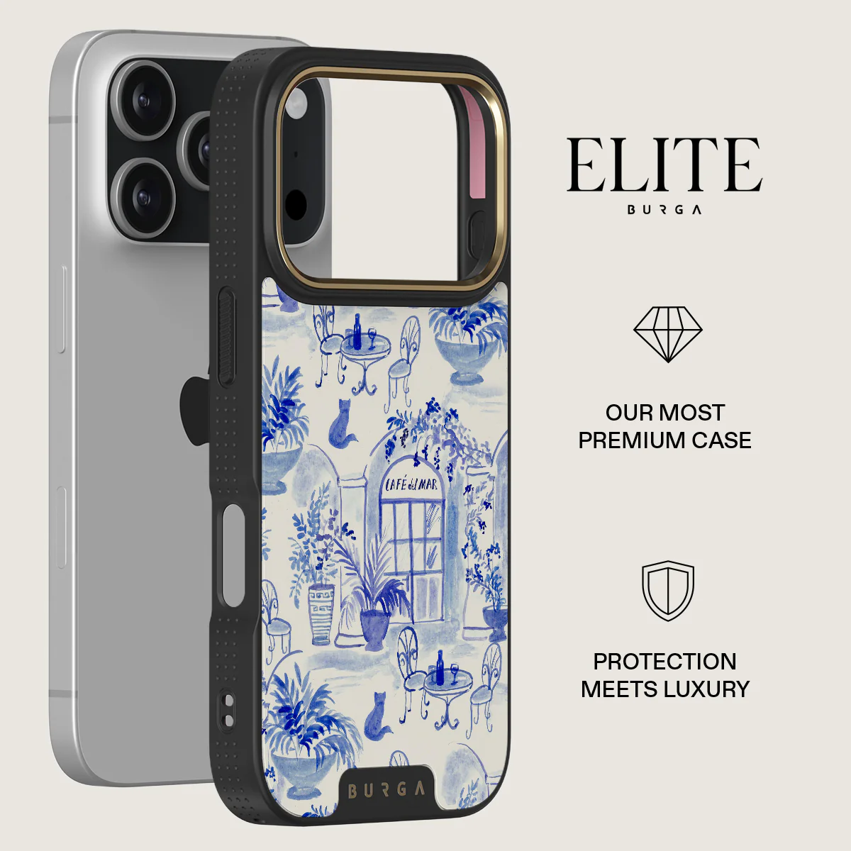 BURGA Elite Gold Ring MagSafe iPhone 17 Pro Max tok - Sobremesa