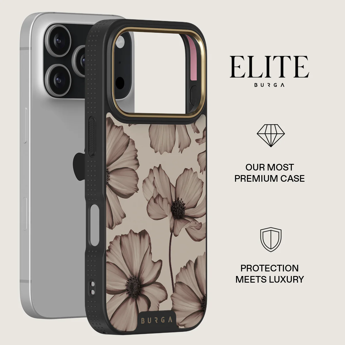 BURGA Elite Gold Ring MagSafe iPhone 17 Pro tok - Barely Yours