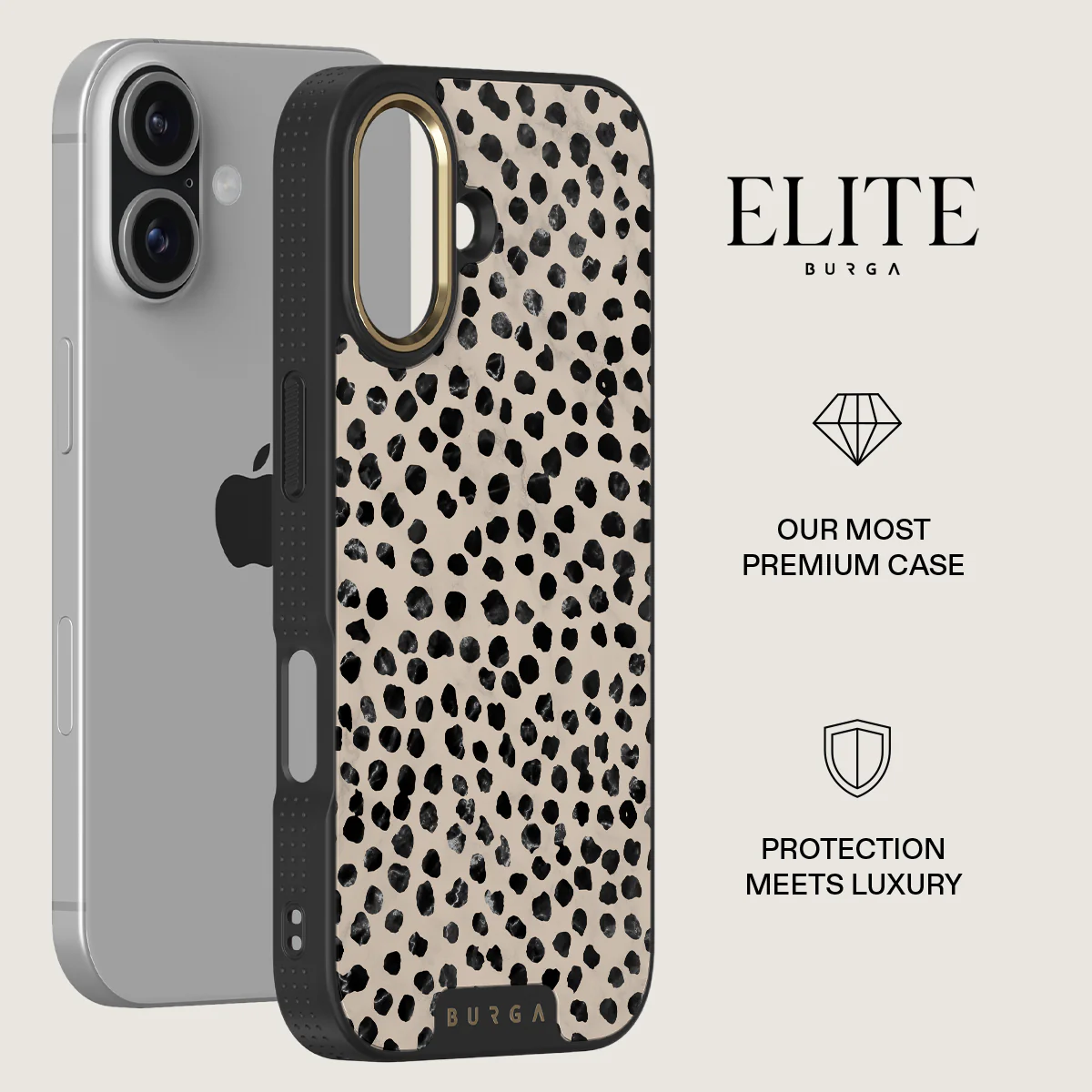BURGA Elite Gold Ring MagSafe iPhone 17 tok - Almond Latte