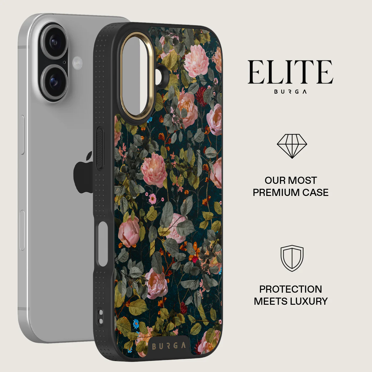 BURGA Elite Gold Ring MagSafe iPhone 17 tok - Bloomy Garden