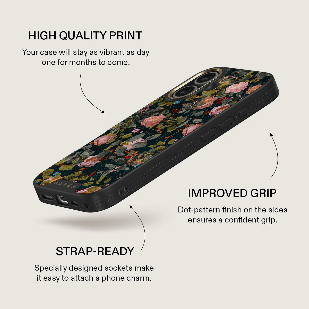 BURGA Elite Gold Ring MagSafe iPhone 17 tok - Bloomy Garden