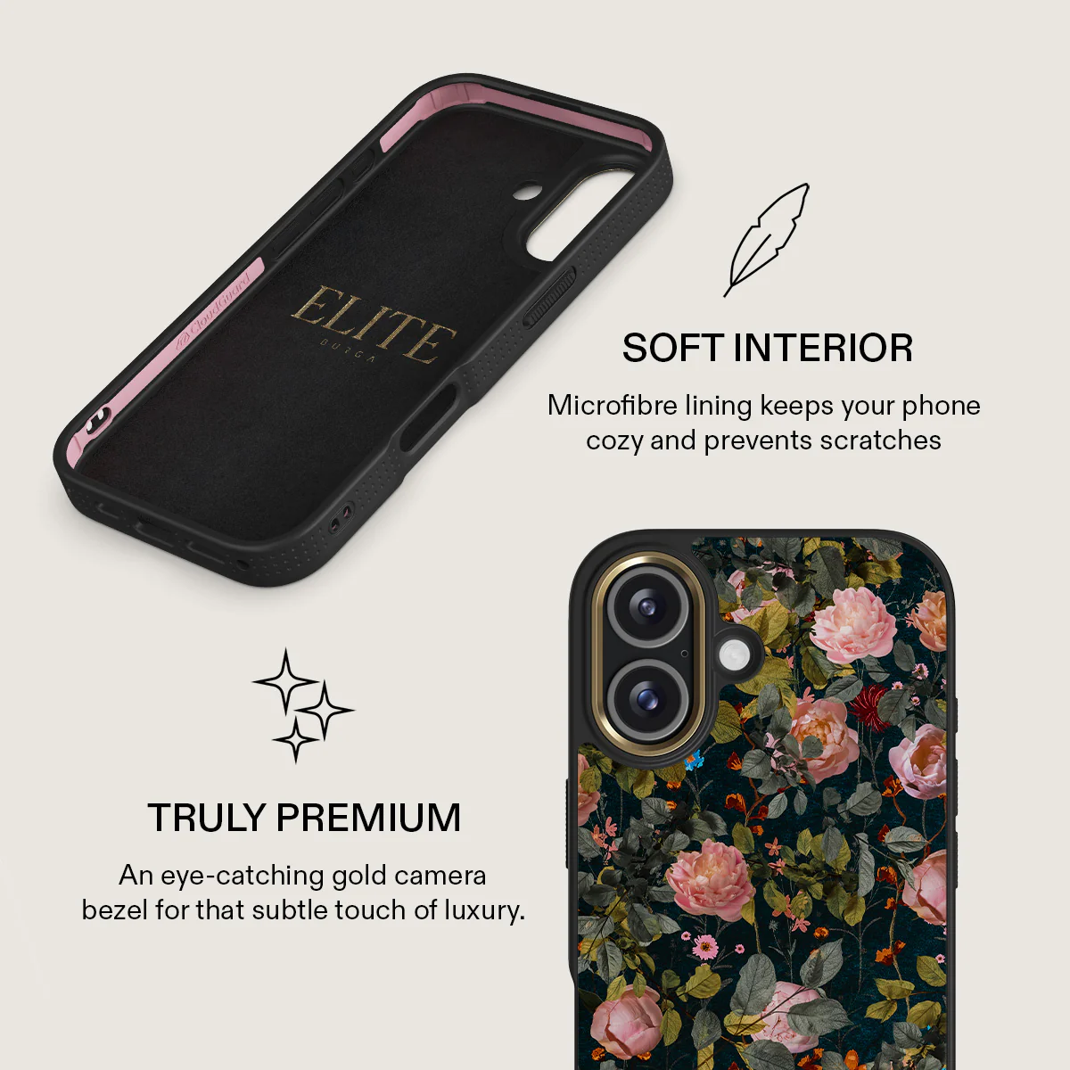 BURGA Elite Gold Ring MagSafe iPhone 17 tok - Bloomy Garden