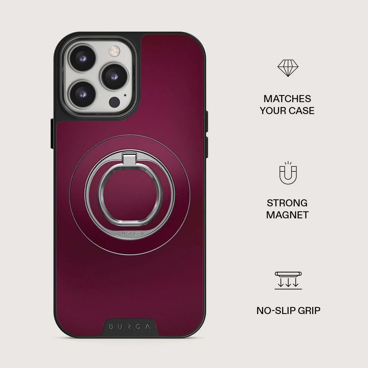 BURGA mágneses telefontartó karika - Dark Cherry