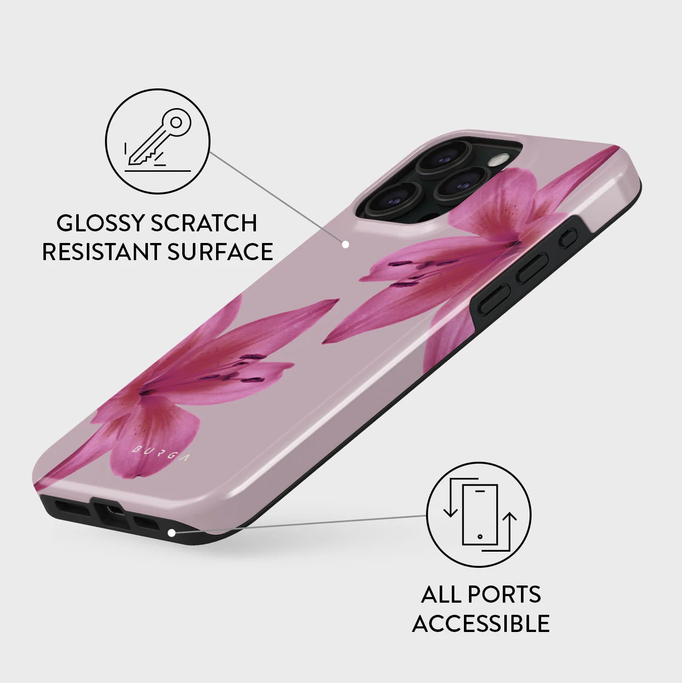 BURGA Tough MagSafe iPhone 15 Pro Max tok - fragile beauty