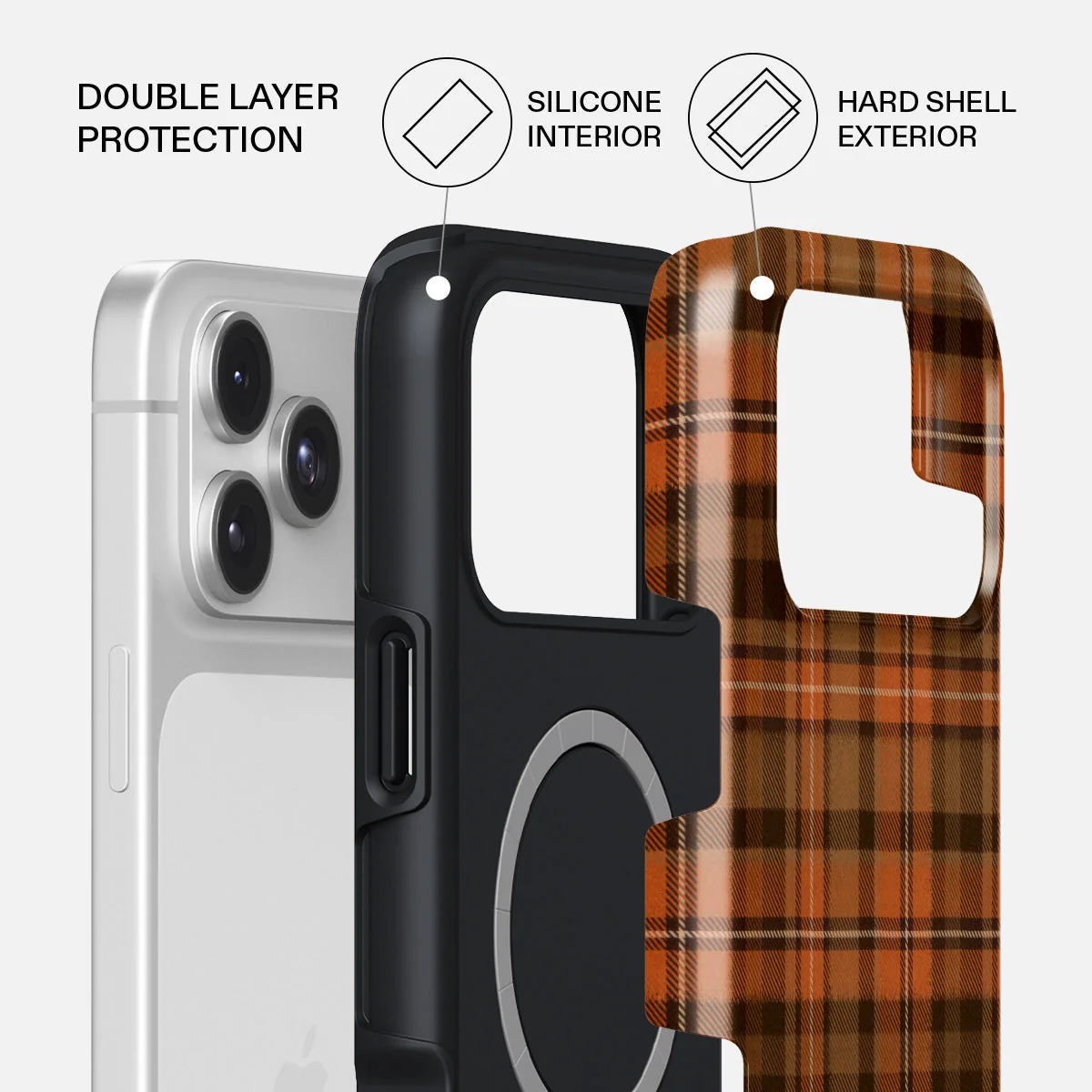 BURGA Tough MagSafe iPhone 17 Pro tok - Autumn Plaid
