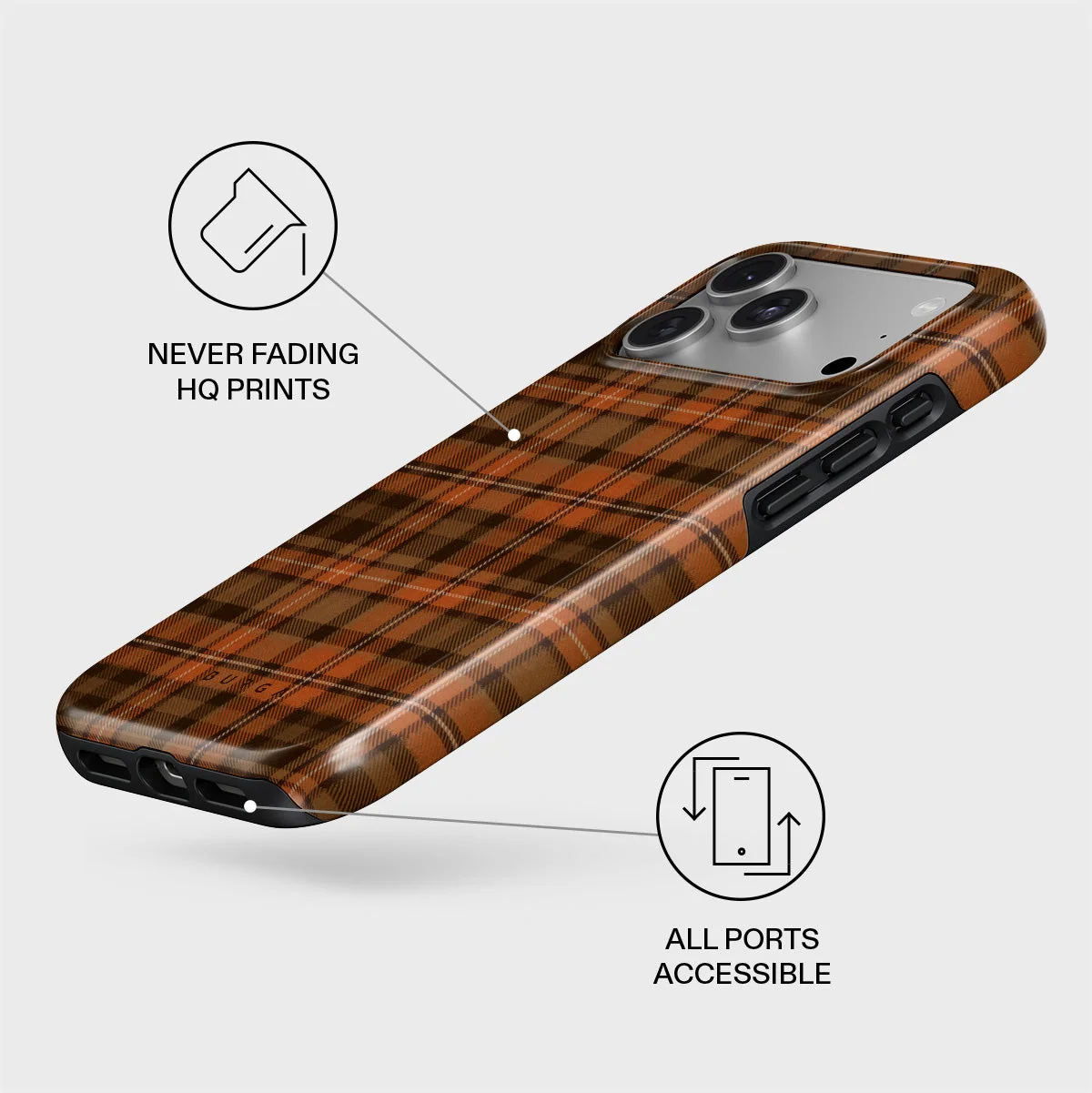BURGA Tough MagSafe iPhone 17 Pro tok - Autumn Plaid