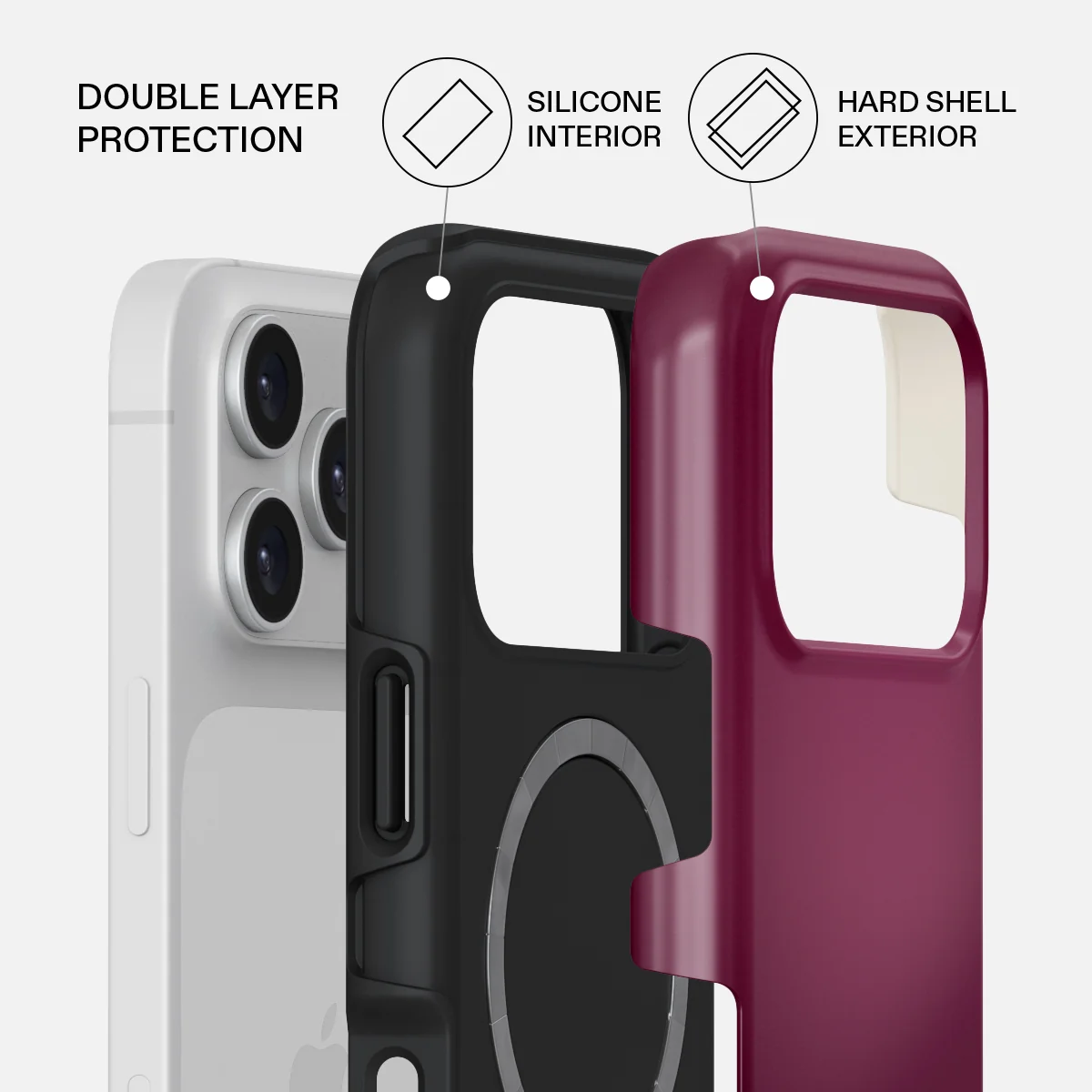 BURGA Tough MagSafe iPhone 17 Pro tok - Dark Cherry