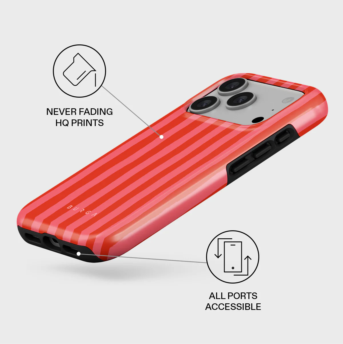 BURGA Tough MagSafe iPhone 17 Pro tok - Pomegranate