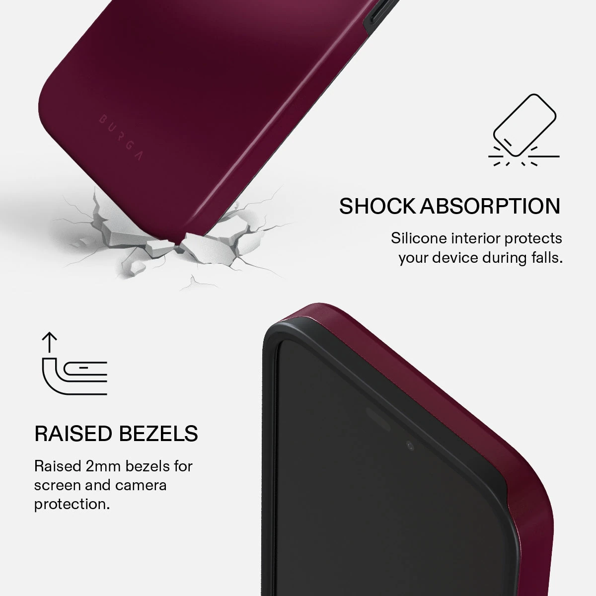 BURGA Tough MagSafe iPhone 18 Pro Max tok - Dark Cherry