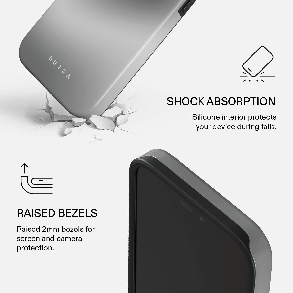 BURGA Tough MagSafe iPhone 18 Pro Max tok - Silver Lining