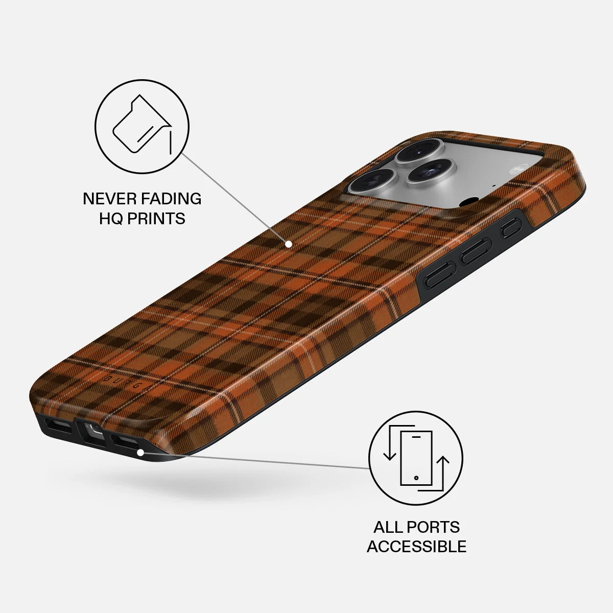 BURGA Tough MagSafe iPhone 18 Pro tok - Autumn Plaid
