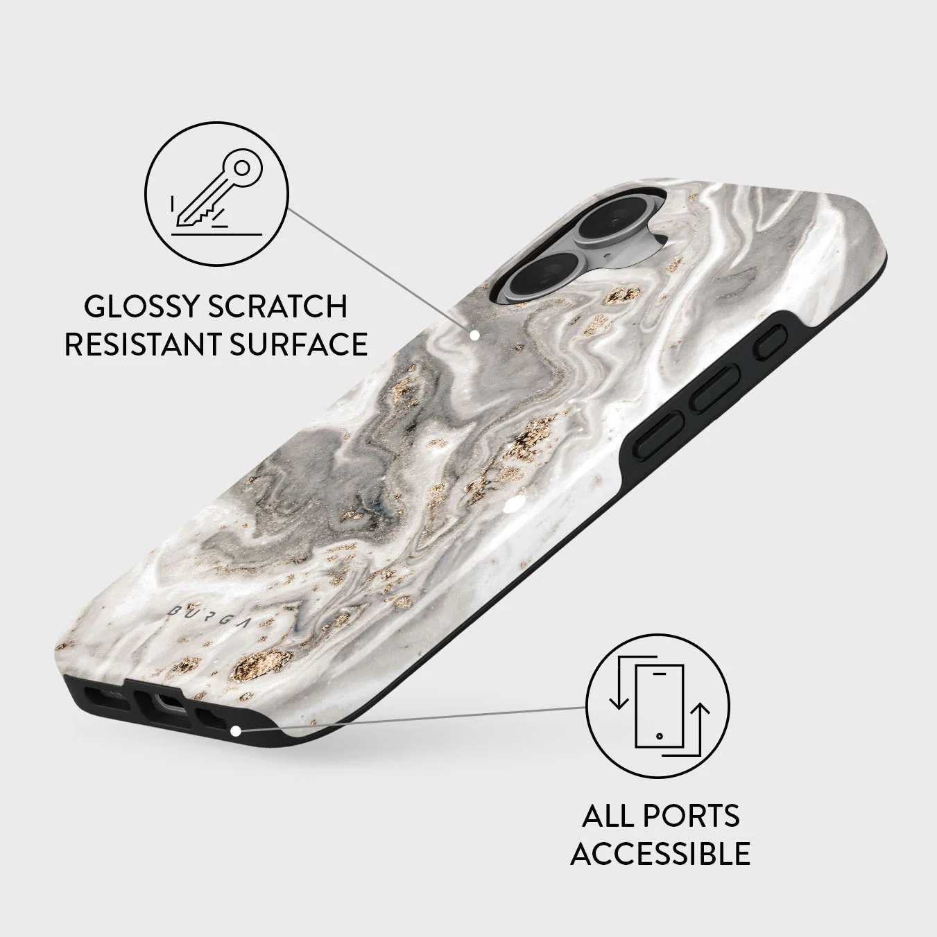 BURGA Tough MagSafe iPhone 16 tok - snowstorm