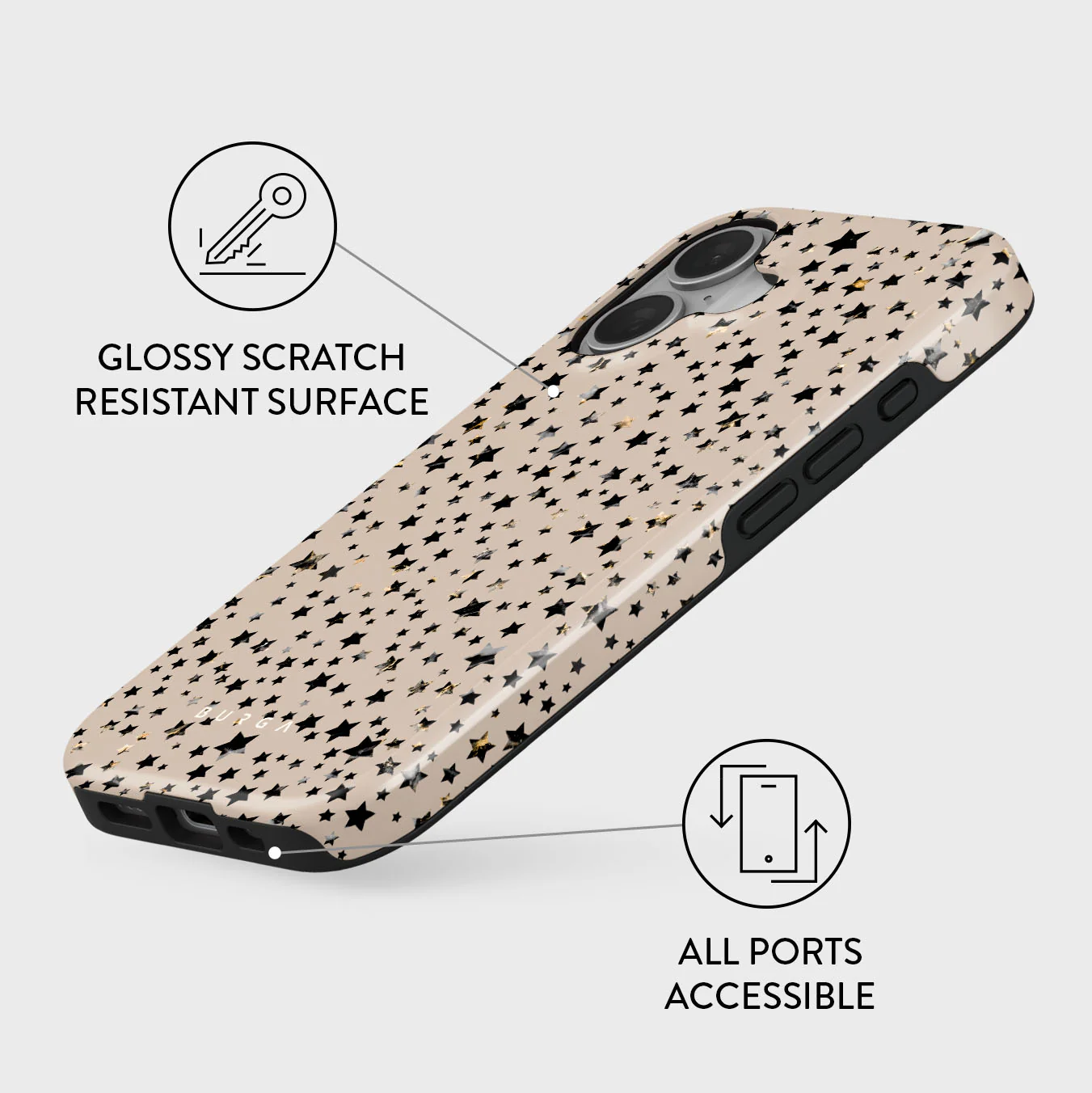 BURGA Tough MagSafe iPhone 16 tok - sparkling tiara