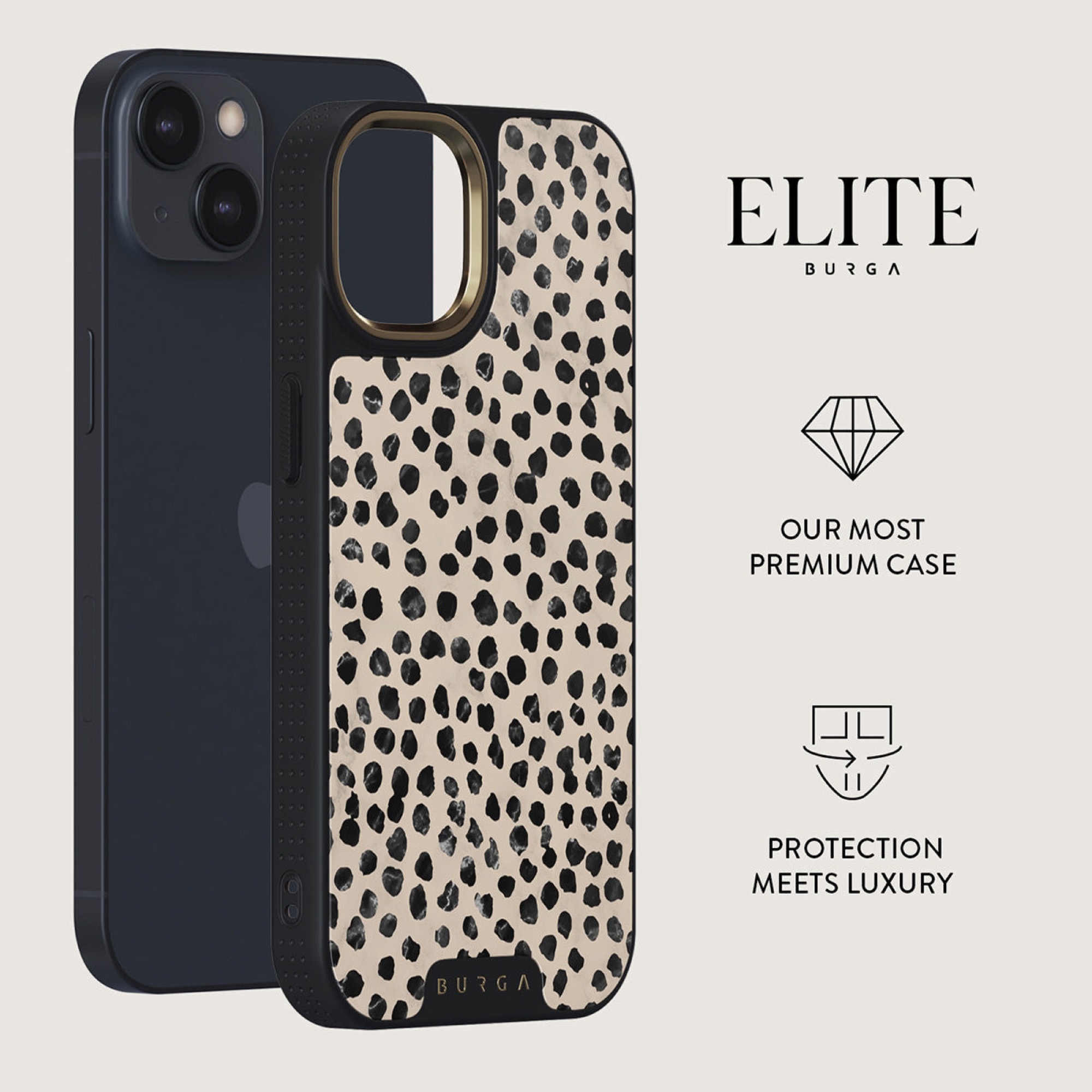 BURGA Elite Gold Ring MagSafe Case for iPhone 15 - Almond Latte