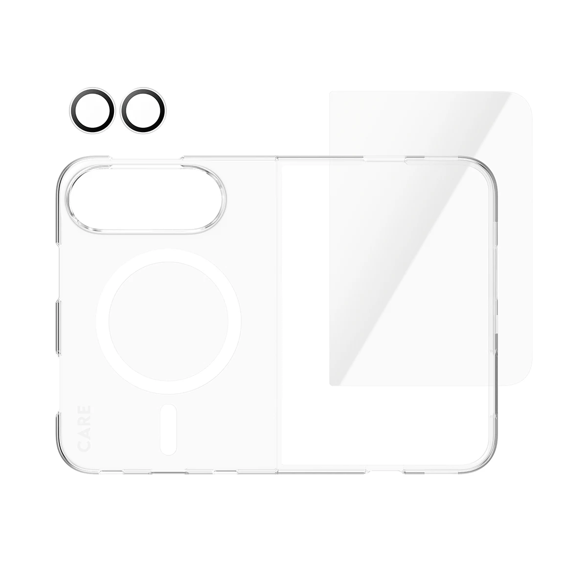 CARE by PanzerGlass 3-in-1 iPhone Duo tok-fólia-kameralencsevédő bundle