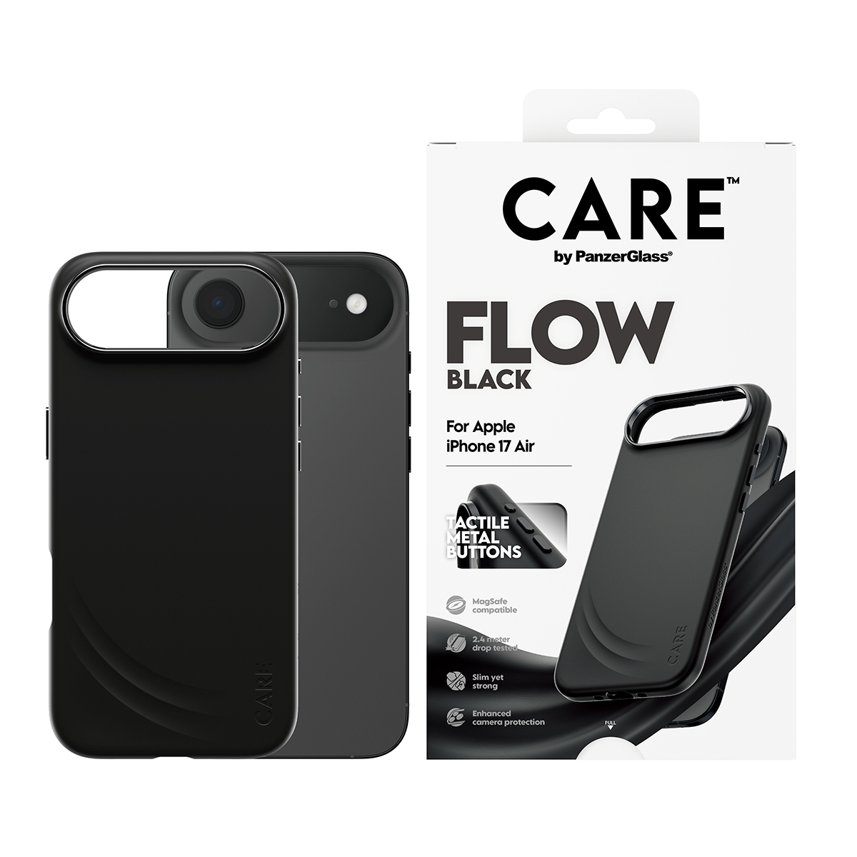 CARE by PanzerGlass Flow iPhone Air MagSafe tok - fekete