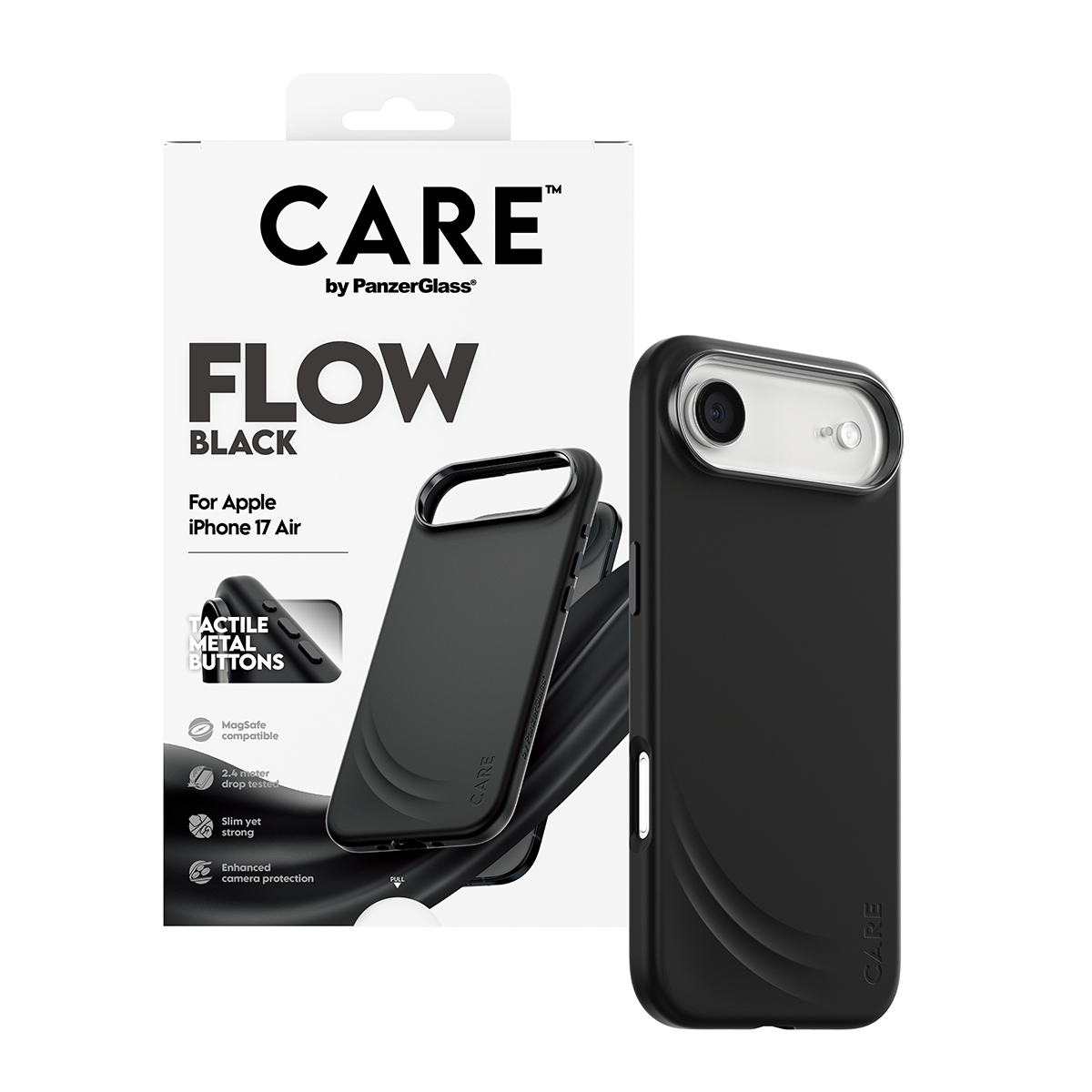 CARE by PanzerGlass Flow iPhone Air MagSafe tok - fekete