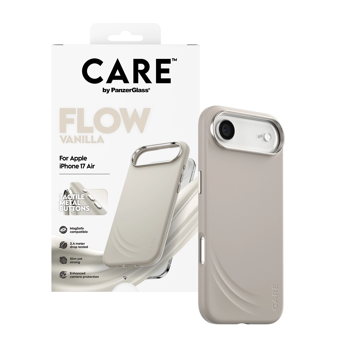 CARE by PanzerGlass Flow iPhone Air MagSafe tok - vanília