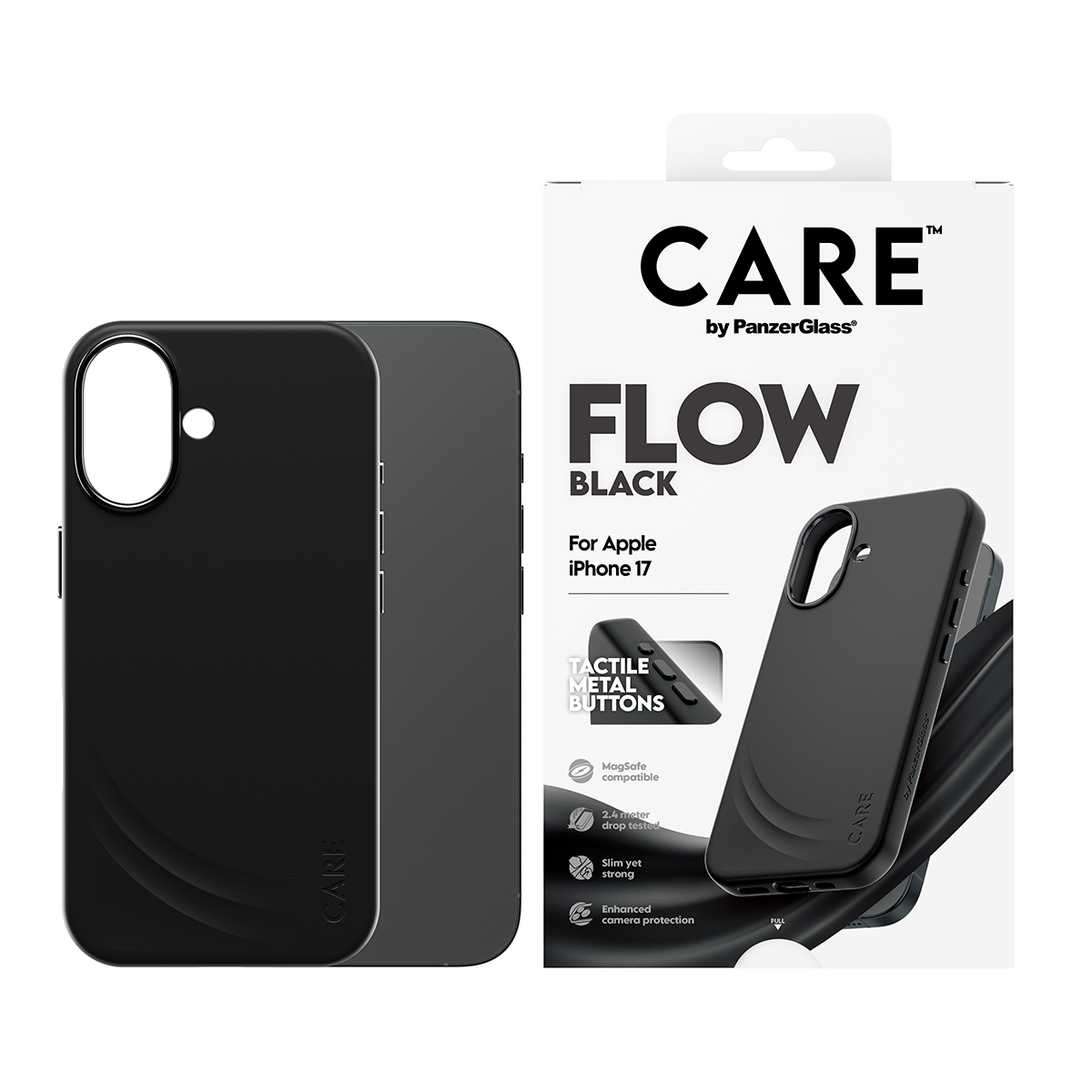 CARE by PanzerGlass Flow iPhone 17 MagSafe tok - fekete