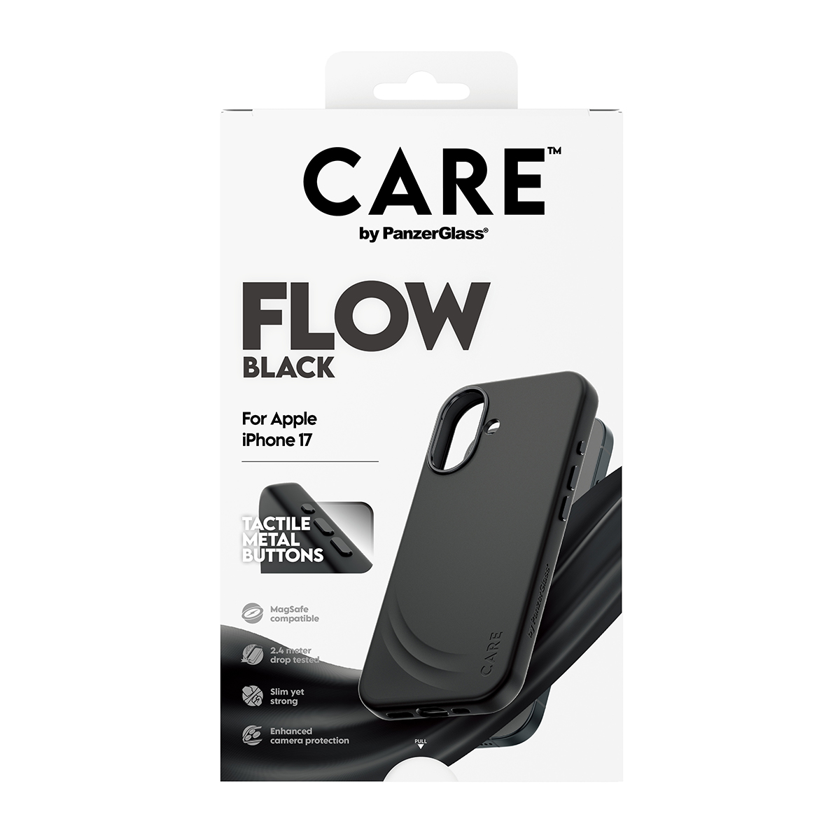 CARE by PanzerGlass Flow iPhone 17 MagSafe tok – fekete