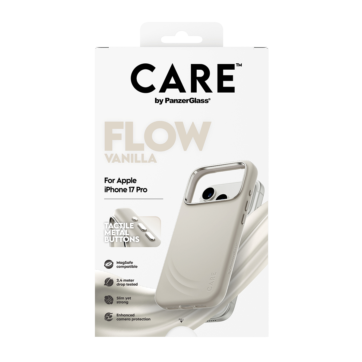 CARE by PanzerGlass Flow iPhone 17 Pro MagSafe tok - vanília