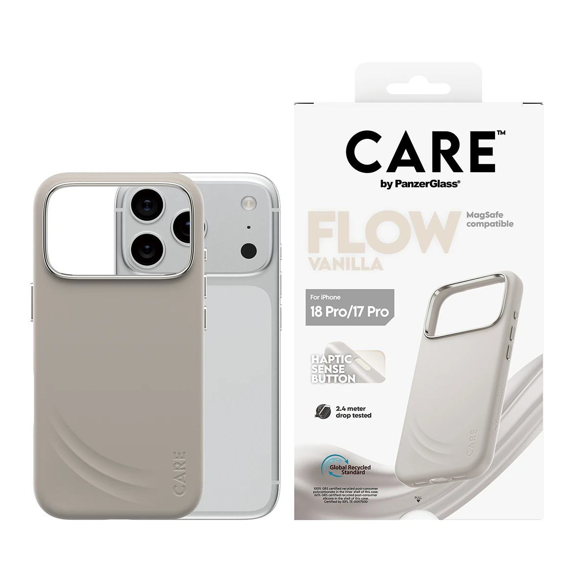 CARE by PanzerGlass Flow iPhone 18 Pro / 17 Pro MagSafe tok - vanília